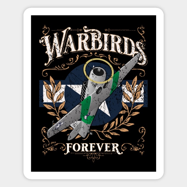 Vintage Warbirds Forever Classic WWII Aviation Nostalgia Magnet by hobrath